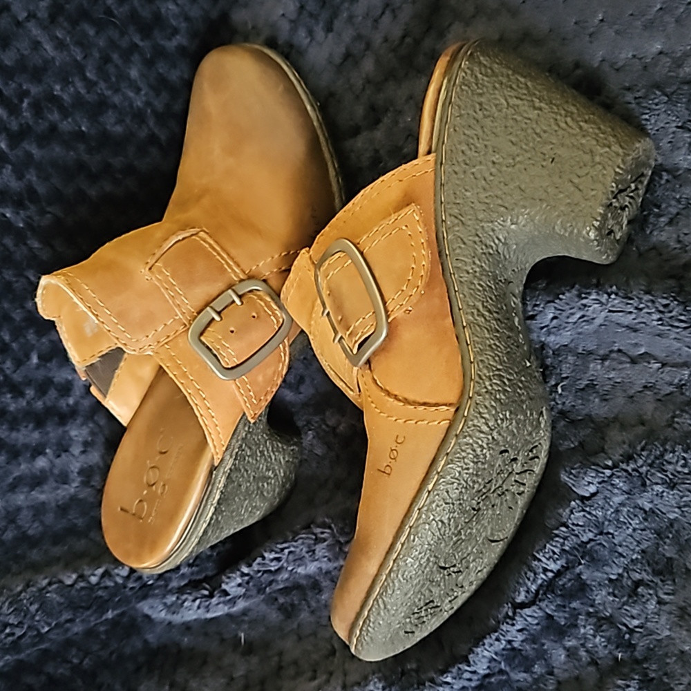NEW BOC Born Clogs shoes Mules 9 COMFORT heel leather buckle Rustic Western - Picture 9 of 13